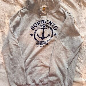 Gray Sorrento Italia Hoodie with Anchor Design || BOUGHT IN ITALY